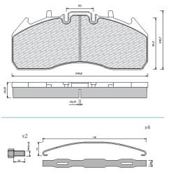 Колодки гальмівні 29174  RVI AE.DXI/VO (249,6*106,9*29,25)